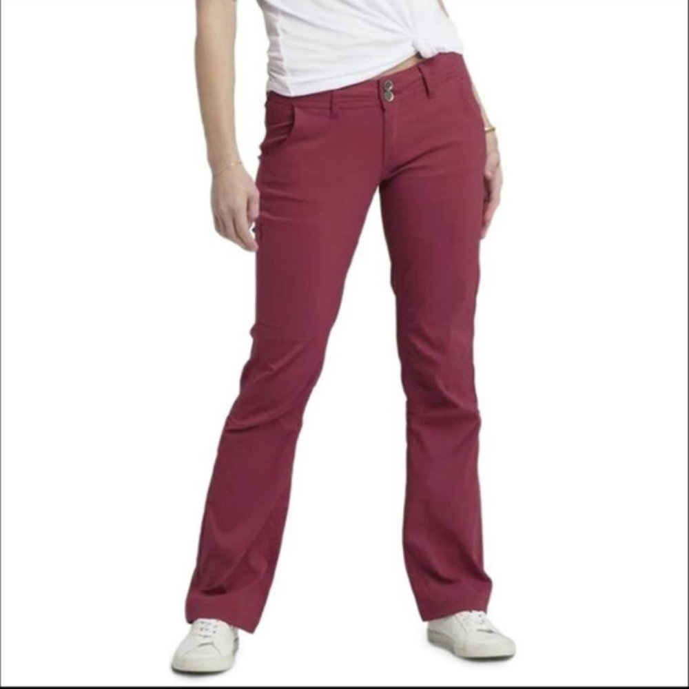 Prana Halle Pants Roll Up Burgundy 10